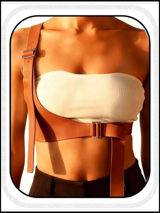 Adjustable Leather Punk Harness Belt Goth Rave Accessory Harness main image 4